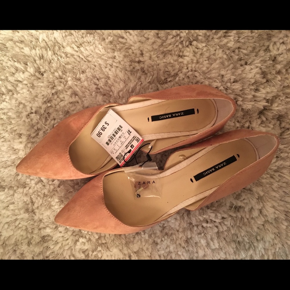 Zara pink suede heels